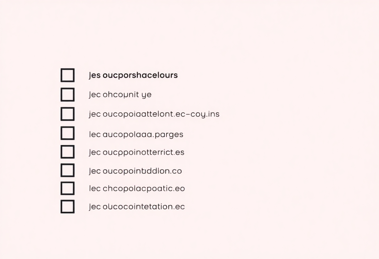 A checklist being ticked off