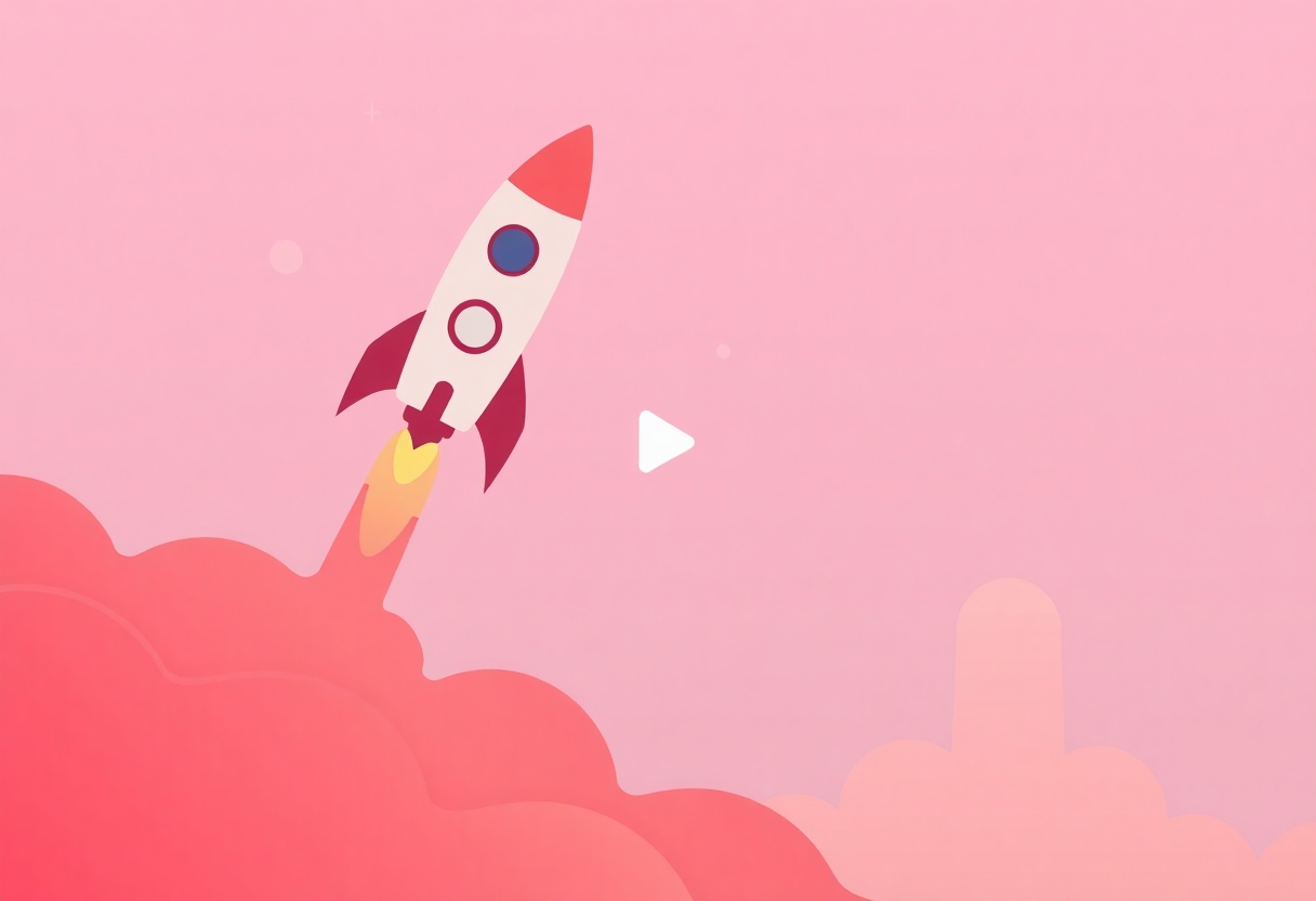 A rocket launch representing a video's first day