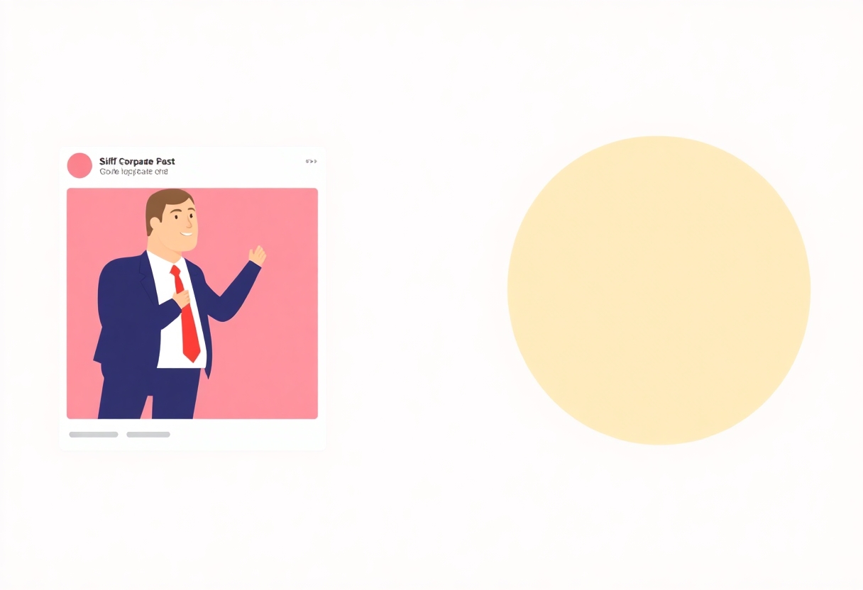 A stiff corporate post versus a warm human one